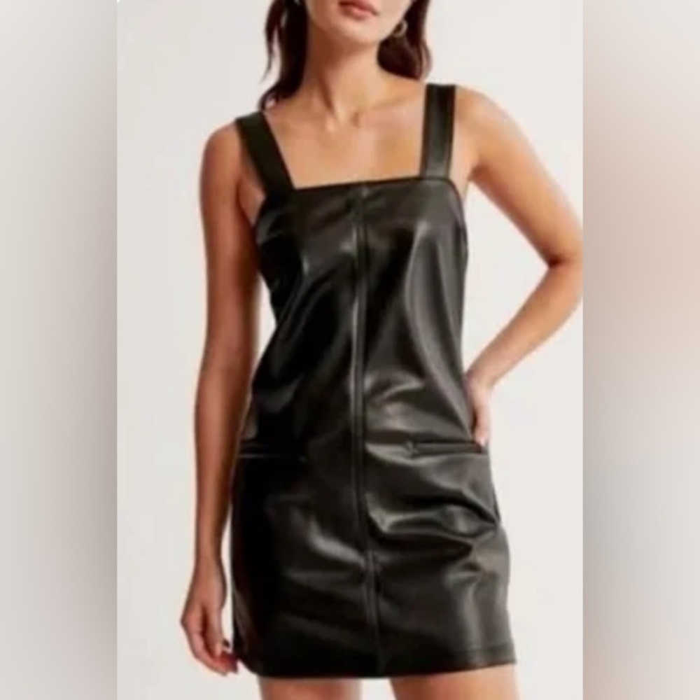 Abercrombie Vegan Leather Shift Mini Dress Jumper Medium